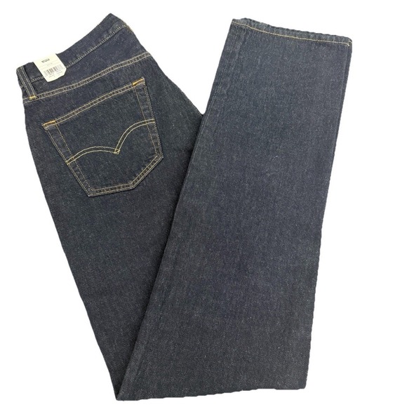 Levis 501 Jeans Original Straight Leg Button Fly 100% Cotton Dark Wash W33X36L - Picture 7 of 16